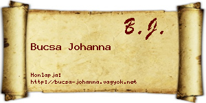 Bucsa Johanna névjegykártya
